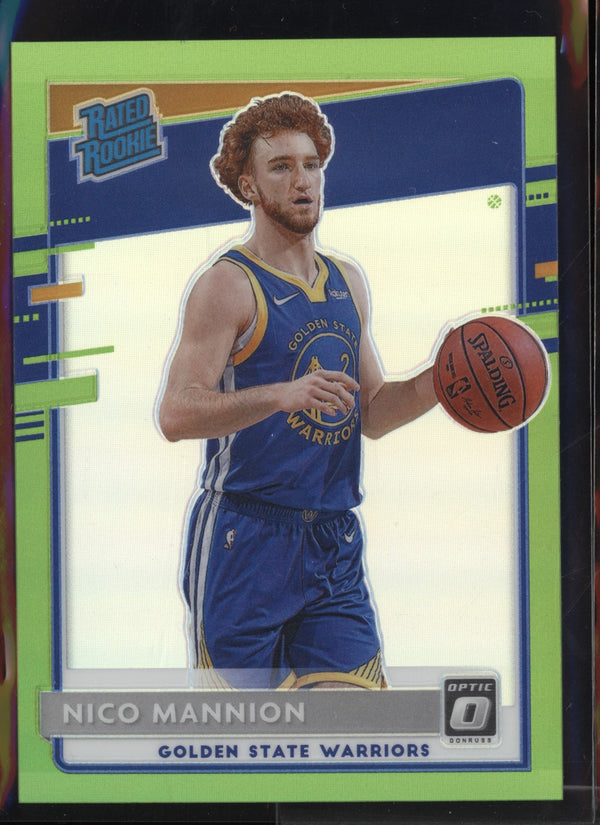 Nico Mannion 2020/21 Panini Optic Lime Green RC 57/149