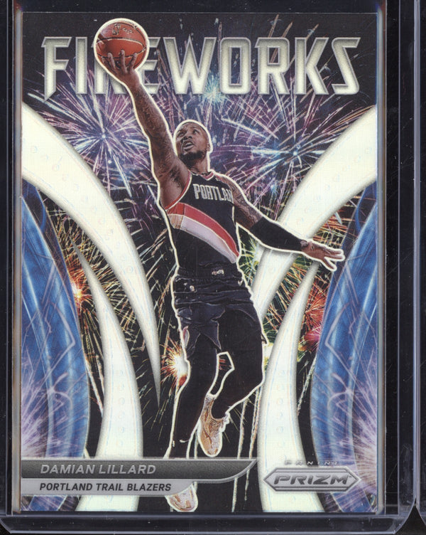 Damian Lillard 2021-22 Panini Prizm Fireworks Silver