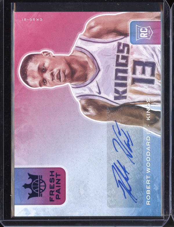 Robert Woodard II 2020-21 Panini Court Kings Fresh Paint Auto Sapphire RC 04/25