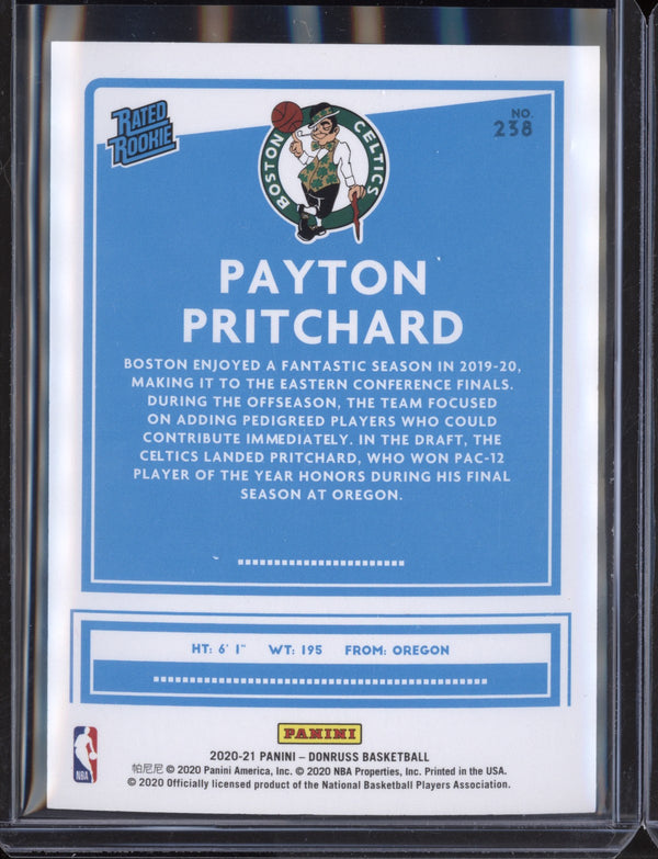 Payton Pritchard 2020/21 Panini Donruss Choice Red RC 61/99