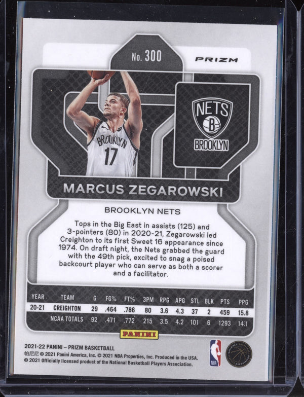 Marcus Zegarowski 2021-22 Panini Prizm Hyper RC