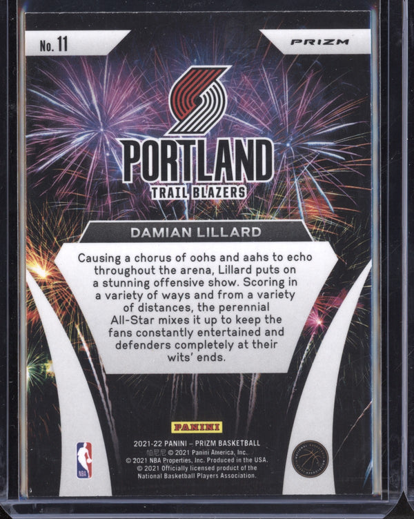 Damian Lillard 2021-22 Panini Prizm Fireworks Silver