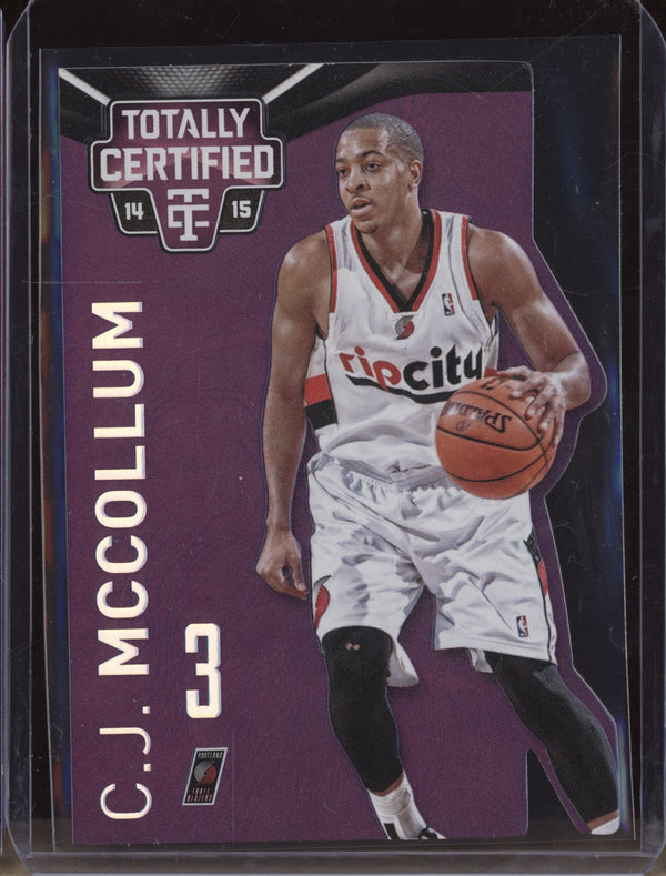 C.J. McCollum 2014-15 Panini Totally Certified 17 Platinum Purple Die Cut 25/25