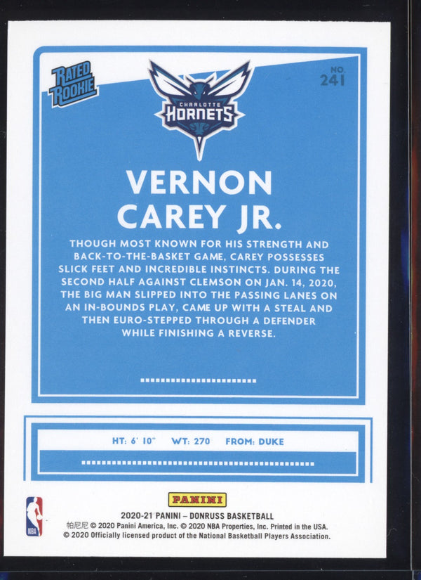 Vernon Carey Jr 2020/21 Panini Donruss Choice RC