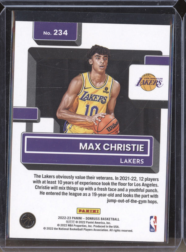 Max Christie 2022-23 Panini Donruss 234 Choice RC