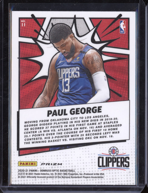 Paul George 2020-21 Panini Donruss Optic My House! Purple