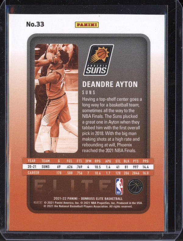 Deandre Ayton 2021/22 Panini Elite Blue 95/99