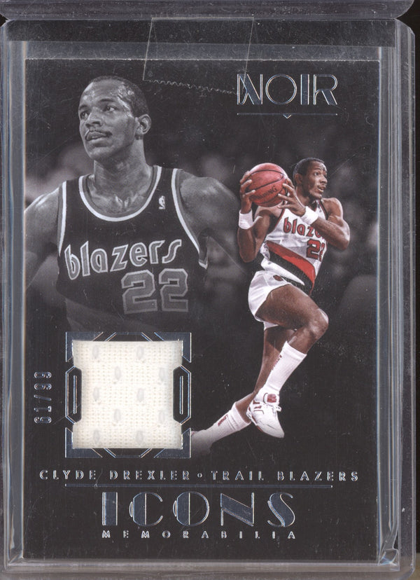 Clyde Drexler 2017-18 Panini Noir IM-CD Icons Memorabilia