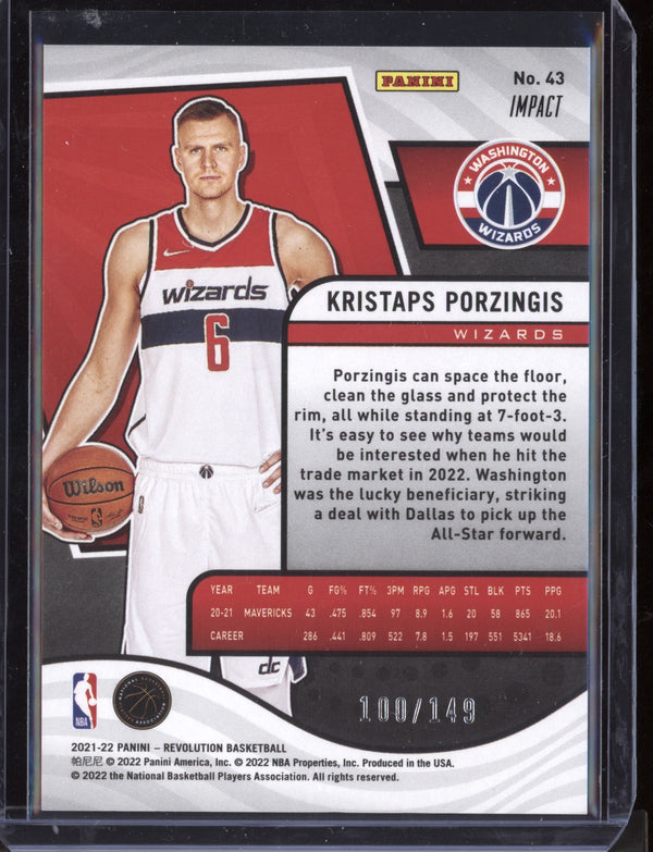 Kristaps Porzingis 2021-22 Panini Revolution Impact 100/149