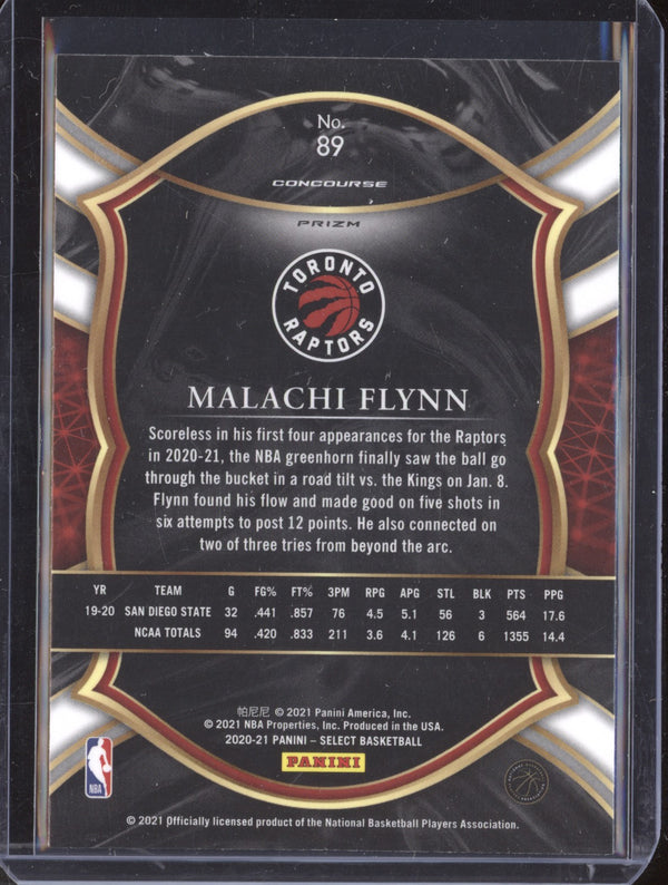 Malachi Flynn 2020-21 Panini Select 89 Concourse Silver RC