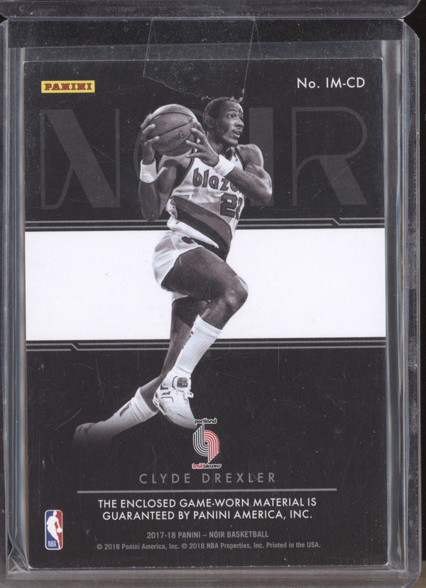 Clyde Drexler 2017-18 Panini Noir IM-CD Icons Memorabilia