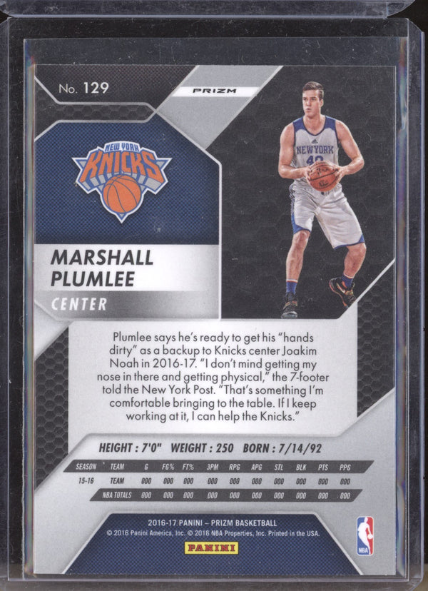 Marshall Plumlee 2016-17 Panini Prizm 129 Silver RC