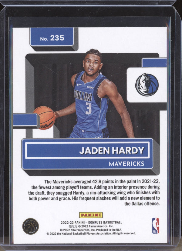 Jaden Hardy 2022-23 Panini Donruss 235 Choice RC