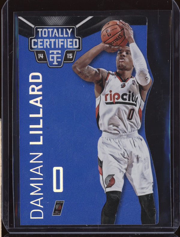 Damian Lillard 2014-15 Panini Totally Certified 115 Platinum Blue Die Cut 25/74