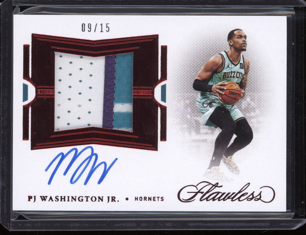 PJ Washington 2020/21 Panini Flawless Flawless Patch Autograph 9/15