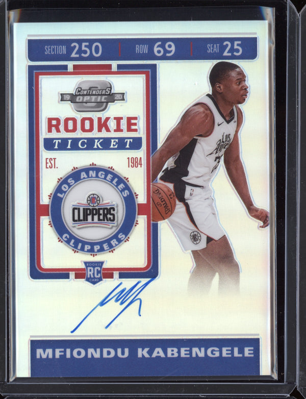 Mfiondu Kabengele 2019-20 Panini Contenders Optic Rookie Ticket Auto RC