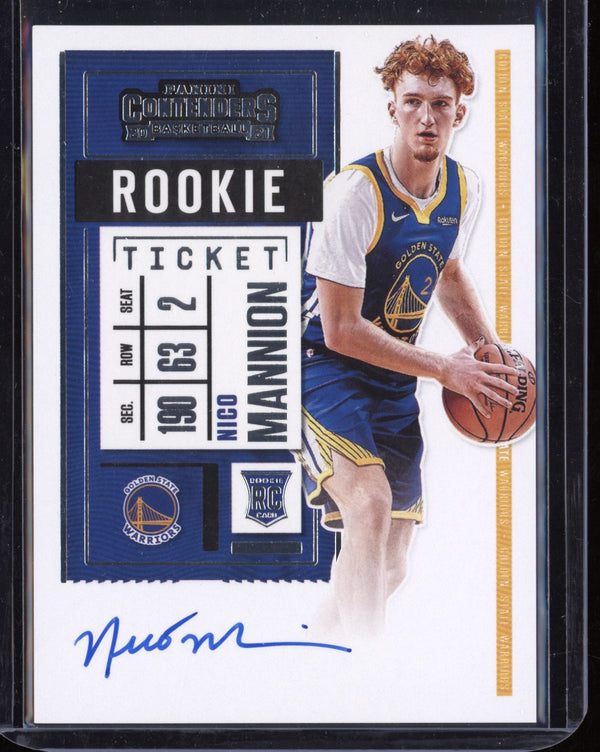 Nico Mannion 2020/21 Panini Contenders Rookie Ticket Auto RC