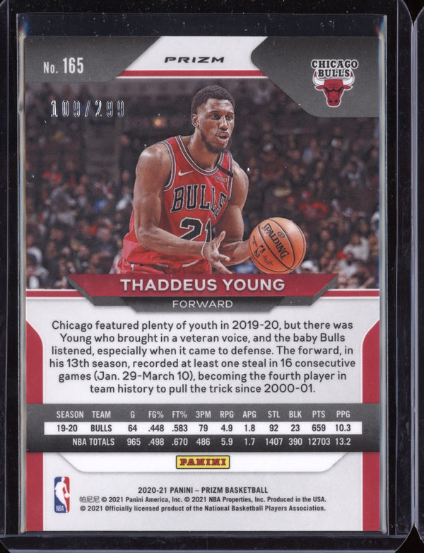 Thaddeus Young 2020 Panini Prizm Basketball Red Prizm 109/299