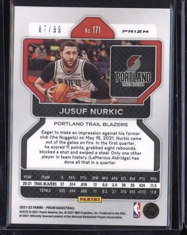 Jusuf Nurkic 2021-22 Panini Prizm Purple 87/99