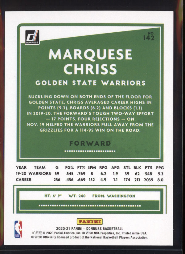 Marquese Chriss 2020/21 Panini Donruss Choice Red  08/99