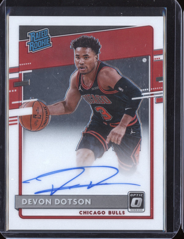 Devon Dotson 2020-21 Panini Donruss Optic On Card Auto RC