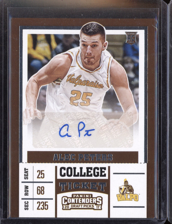 Alec Peters 2017-18 Panini Contenders Draft Picks College Ticket Auto RC