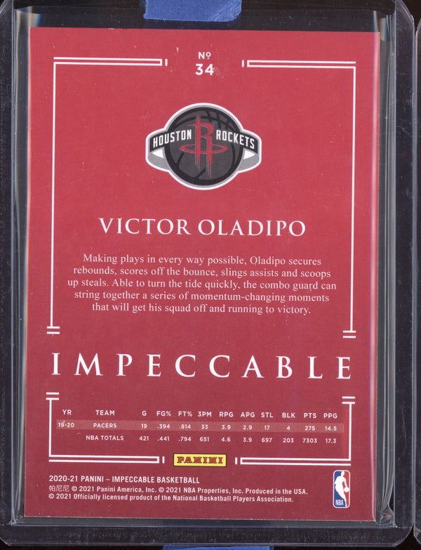 Victor Oladipo 2020-21 Panini Impeccable 31/99