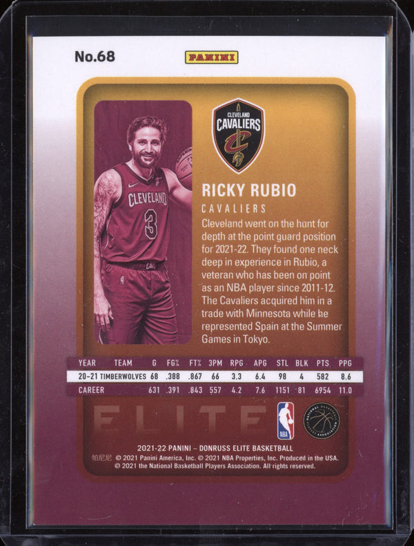 Ricky Rubio  2021/22 Panini Elite Blue 52/99