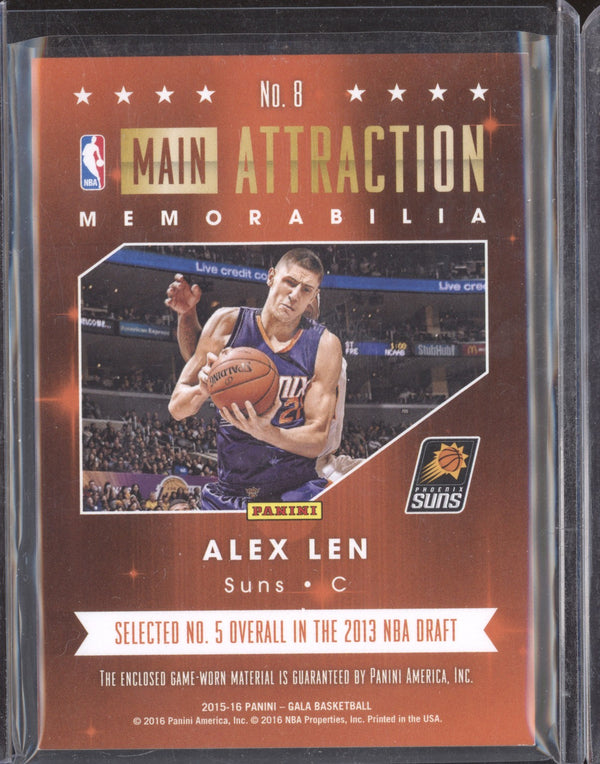 Alex Len 2015-16 Panini Gala 8 Main Attraction Jersey 50/60