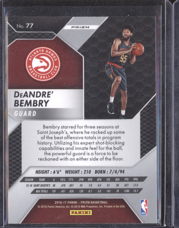 DeAndre' Bembry 2016-17 Panini Prizm 77 Silver RC