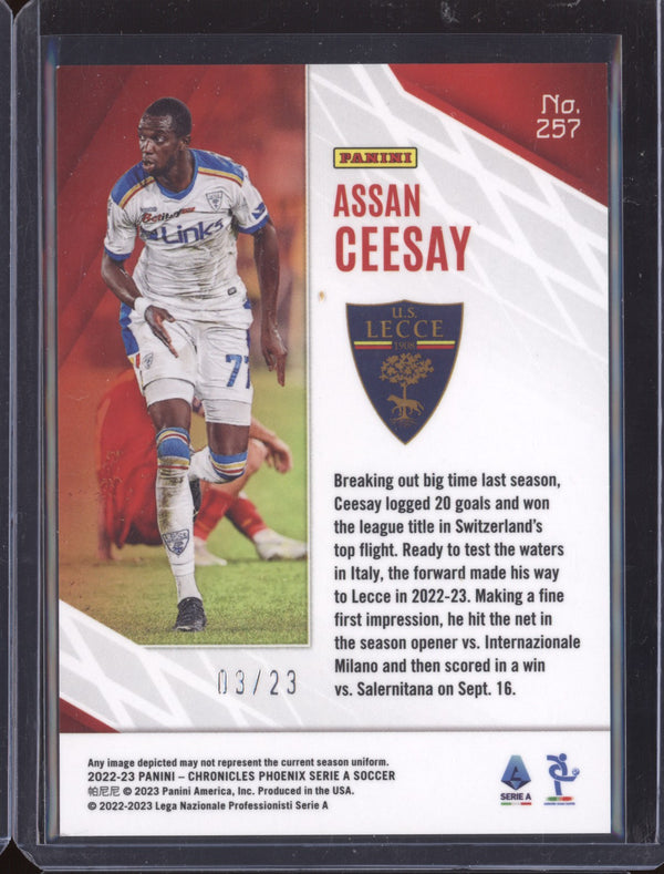 Assan Ceesay 2022-23 Panini Chronicles Soccer Phoenix Orange Cracked Ice 3/23