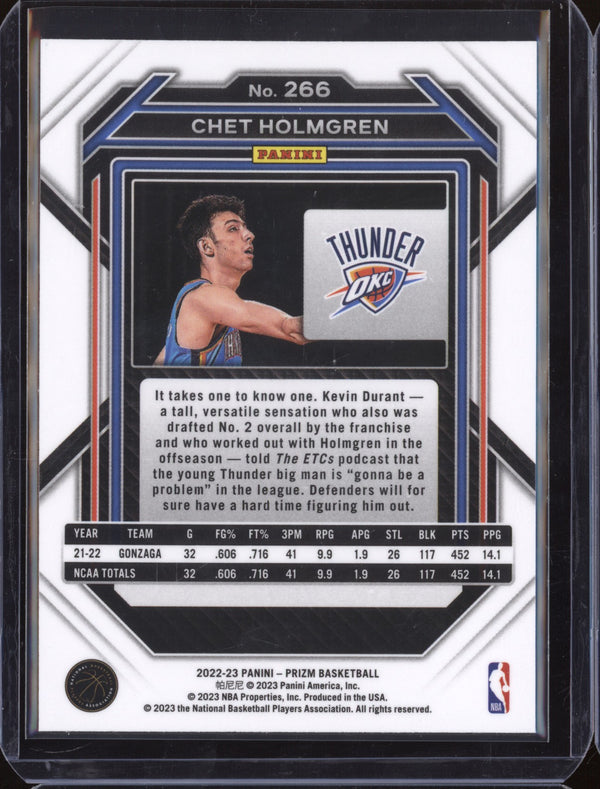 Chet Holgrem 2022-23 Panini Prizm 266 RC