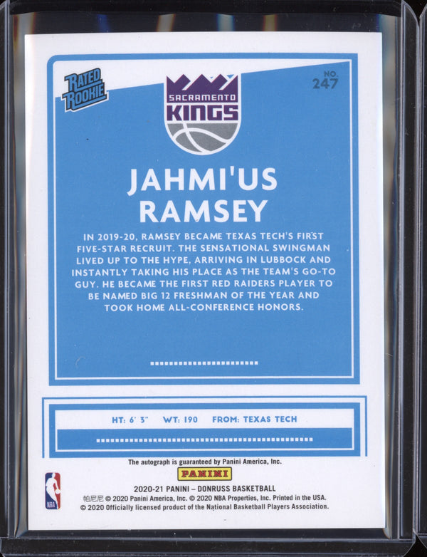 Jahmi'us Ramsey 2020/21 Panini Donruss Choice Blue Auto RC 21/49