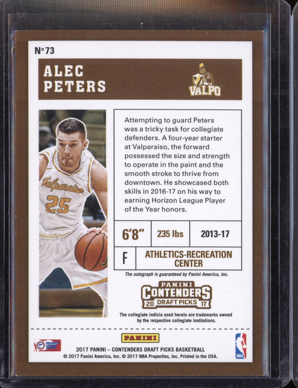 Alec Peters 2017-18 Panini Contenders Draft Picks College Ticket Auto RC