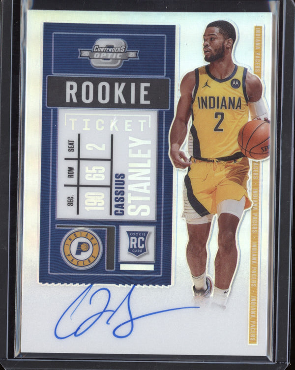 Cassius Stanley 2020-21 Panini Contenders Optic Rookie Ticket Auto RC