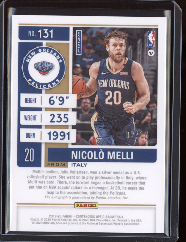 Nicolò Melli 2019-20 Panini Contenders Optic Rookie Ticket Auto Gold RC 2/10