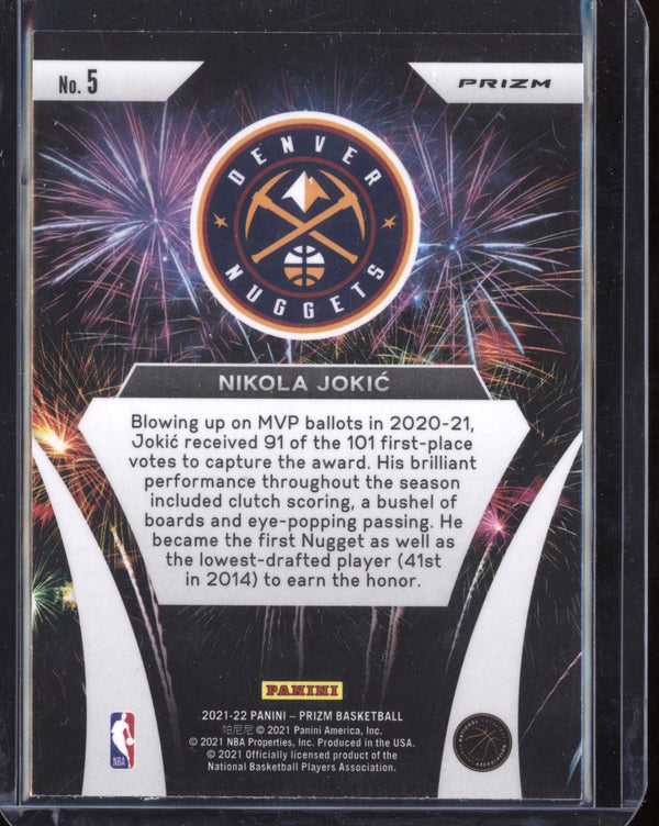 Nikola Jokic  2021-22 Panini Prizm Fireworks Silver