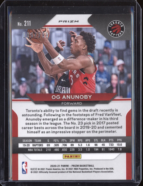 OG Anunoby 2020/21 Panini Prizm Red 106/299