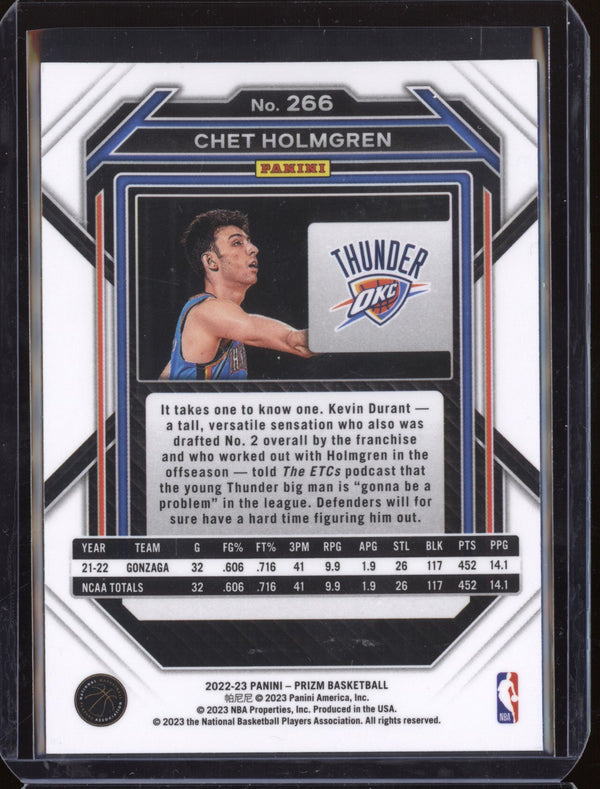 Chet Holgrem 2022-24 Panini Prizm 266 RC