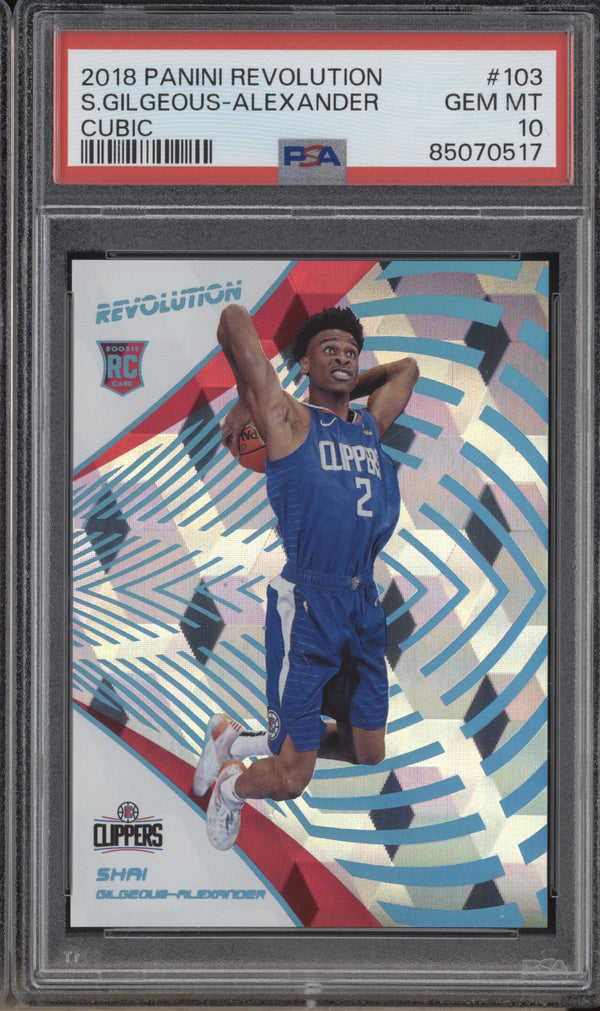 Shai Gilgeous-Alexander 2018-19 Panini Revolution 103 Cubic RC 33/50 PSA 10