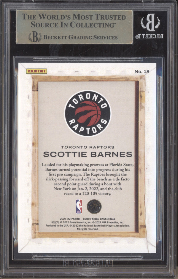 Scottie Barnes 2021/22 Panini Court Kings 18 Blank Slate RC BGS 10