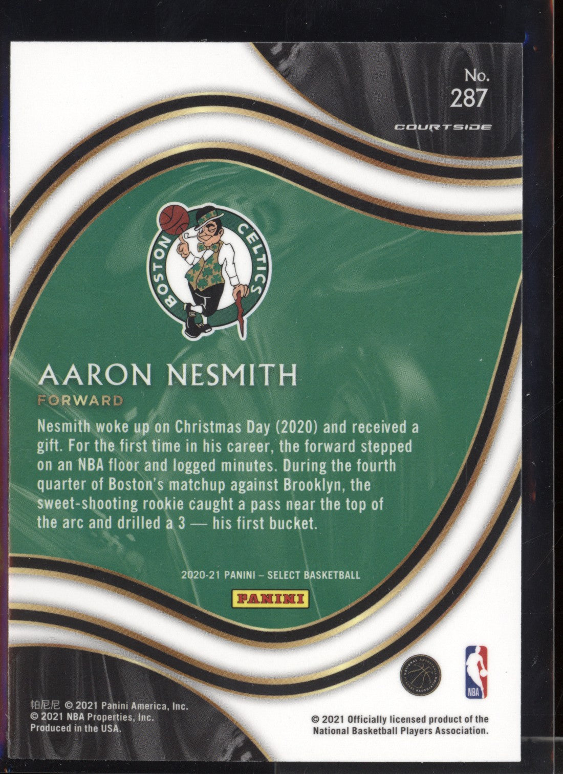 Aaron Nesmith 2020/21 Panini Select Courtside RC