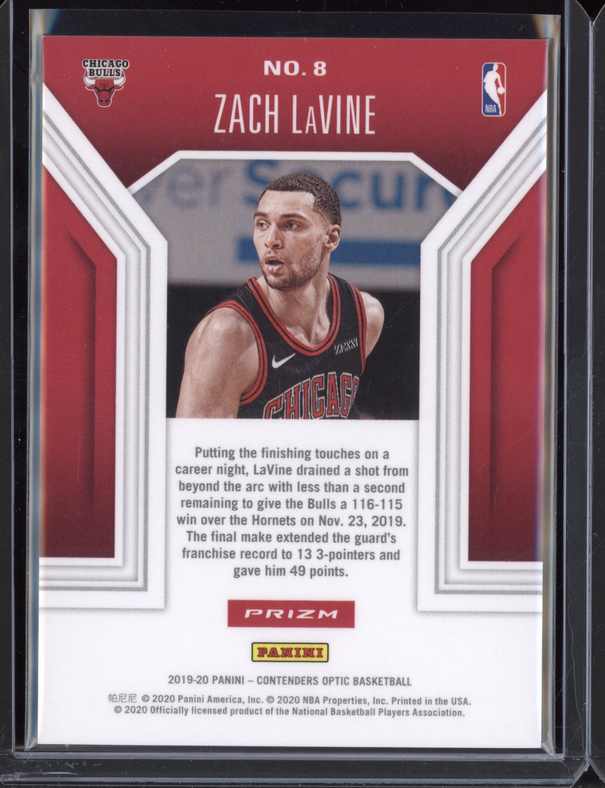 Zach LaVine 2019-20 Panini Contenders Optic Playing the Numbers Game