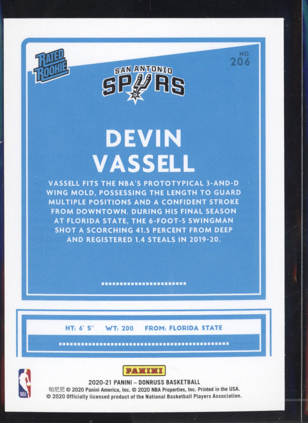 Devin Vassell 2020/21 Panini Donruss Choice RC