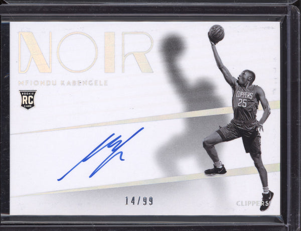 Mfiondu Kabengele 2019-20 Panini Noir Shadow Signatures RC 14/99