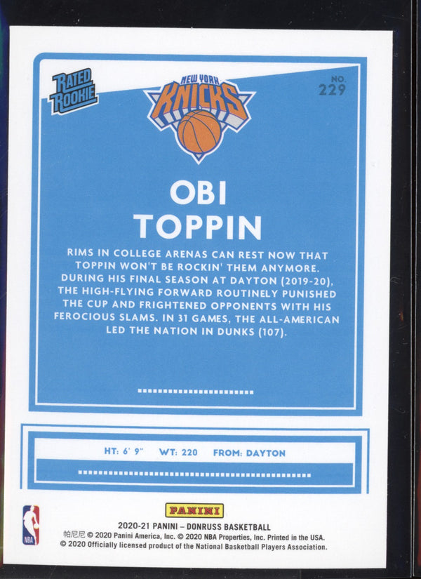 Obi Toppin 2020/21 Panini Donruss Choice RC