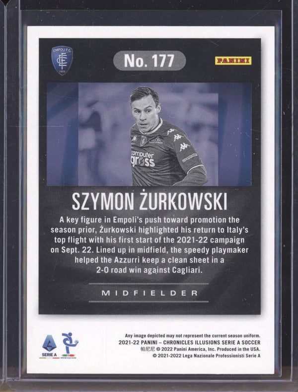 Szymon Zurkowski 2021-22 Panini Chronicles Soccer 177 Illusions Blue 65/99