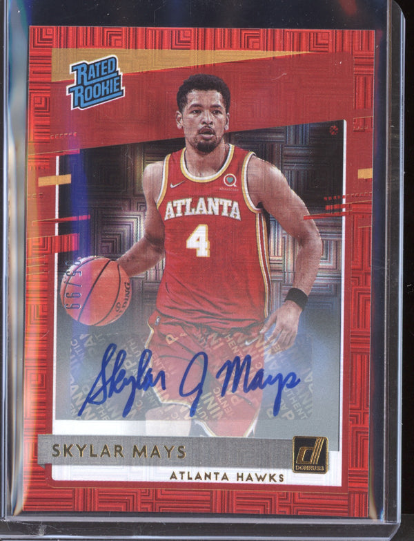 Skylar Mays 2020/21 Panini Donruss Choice Red Auto RC 85/99