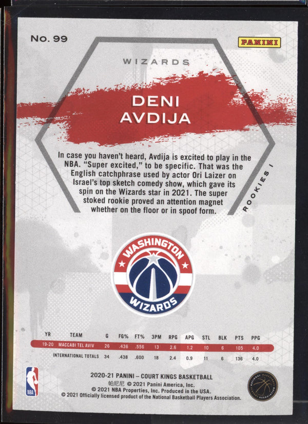 Deni Avdija 2020-21 Panini Court Kings Level I RC