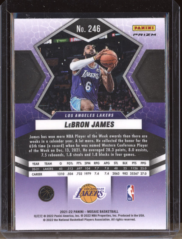 LeBron James 2021-22 Panini Mosaic 246 National Pride Silver